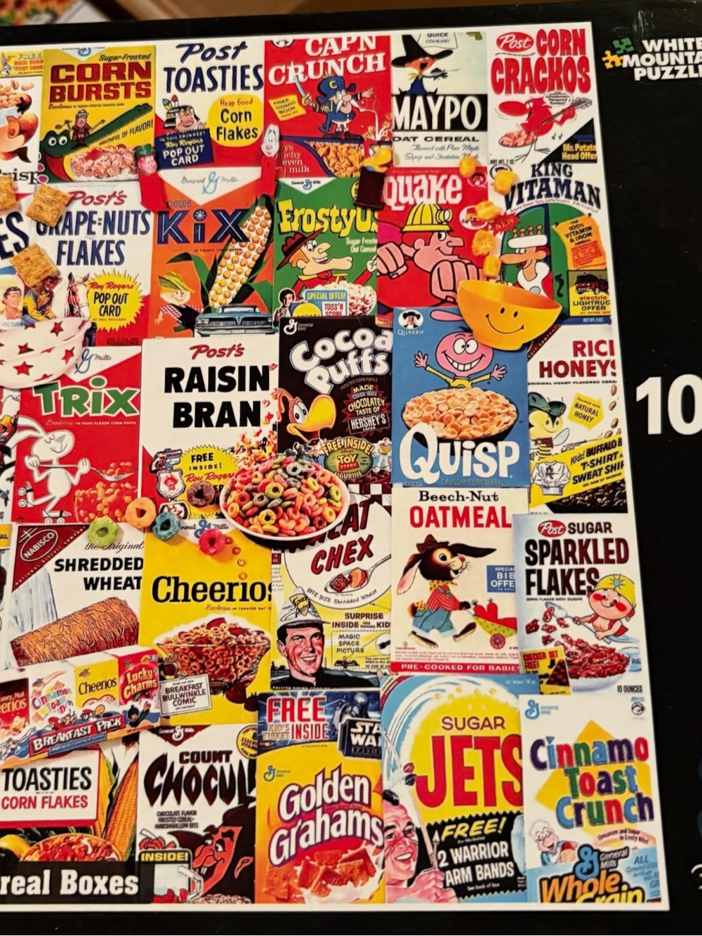 Cereal Box Collage Puzzle Wall Art - Bright Multicolor 1000 pieces like new